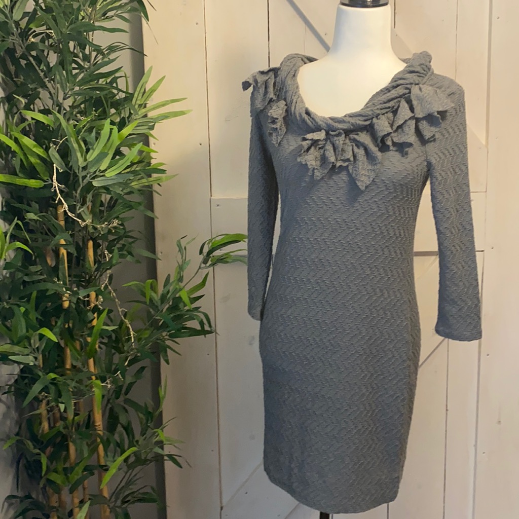 Anthropologie Leifsdottir Dress W/ Ruffle Neckline - Size Sm